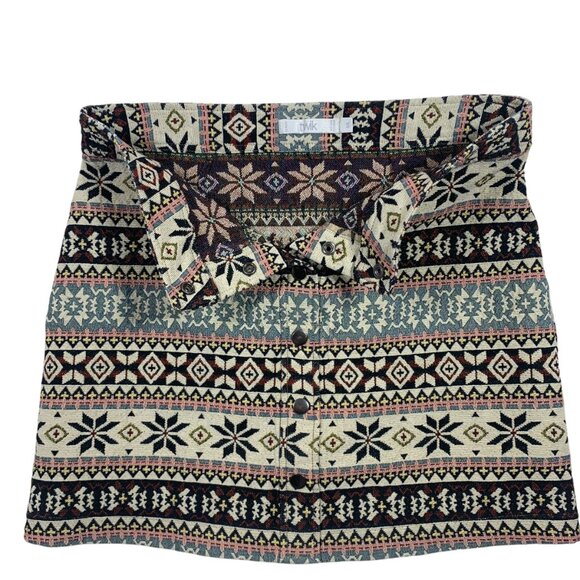 boho Button-Down Mini Skirt multicolor size large Twik - Picture 8 of 14